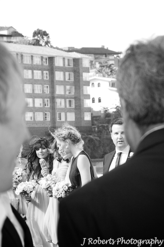 Groom seeing bride for the first time - wedding photography sydney